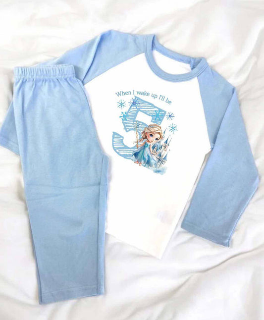 Personalised ice queen birthday pjs