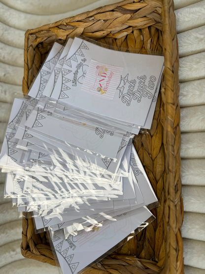 Duck theme personalised colouring packs