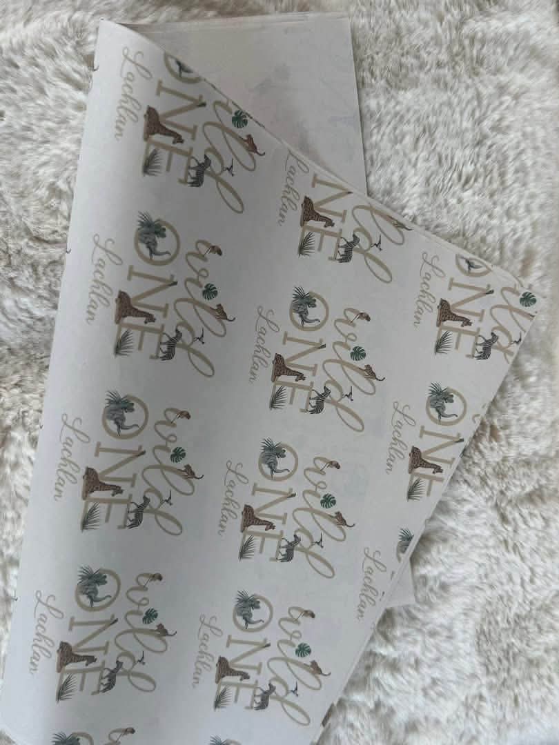 Wild one safari theme wrapping paper