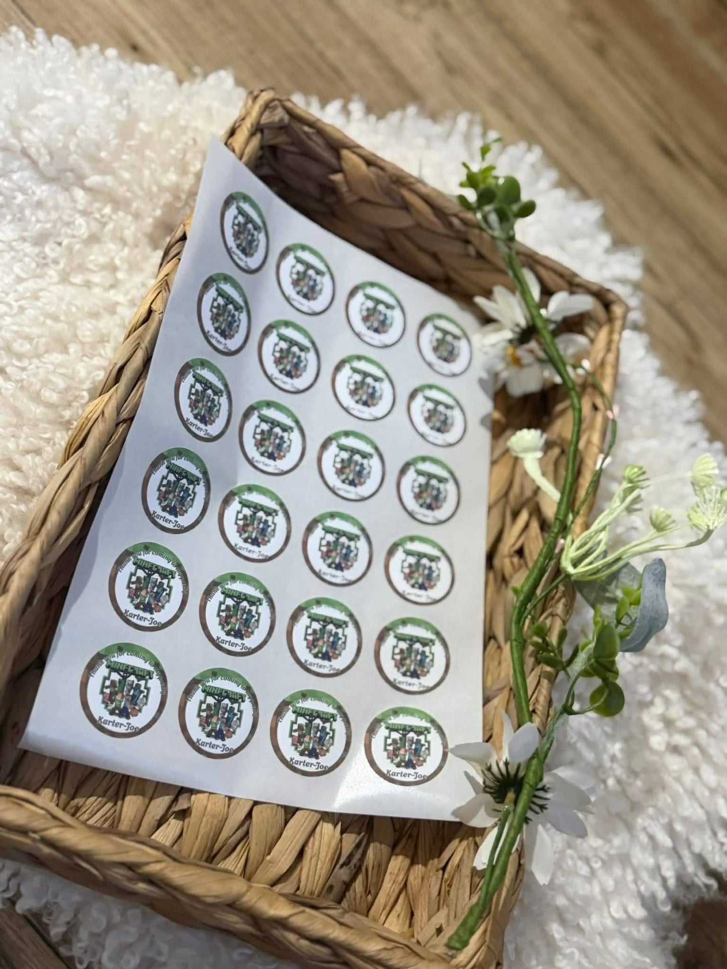 Craft mine personalised party stickers