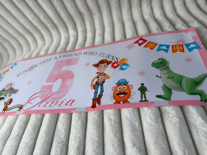 PINK  CLOUD THEME GIRL  STORY PERSONALISED BANNER
