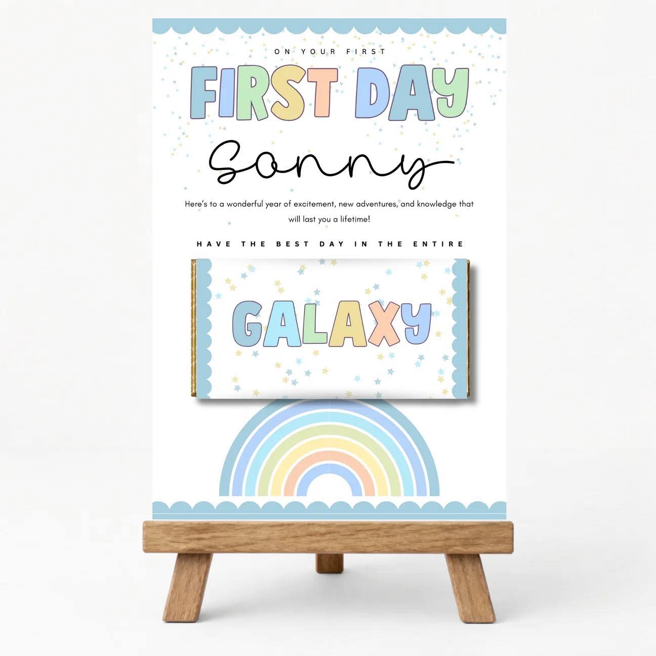 FIRST DAY PERSONALISED GALAXY BOARD BLUE TONE