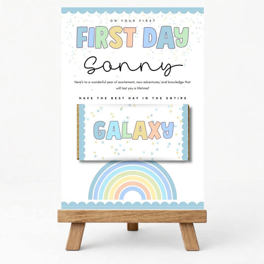 FIRST DAY PERSONALISED GALAXY BOARD BLUE TONE