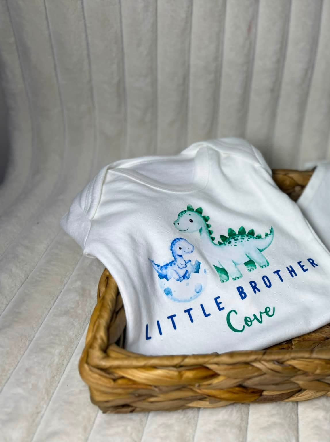 Dinosaur Litttle Brother Personalised Sleepsuit