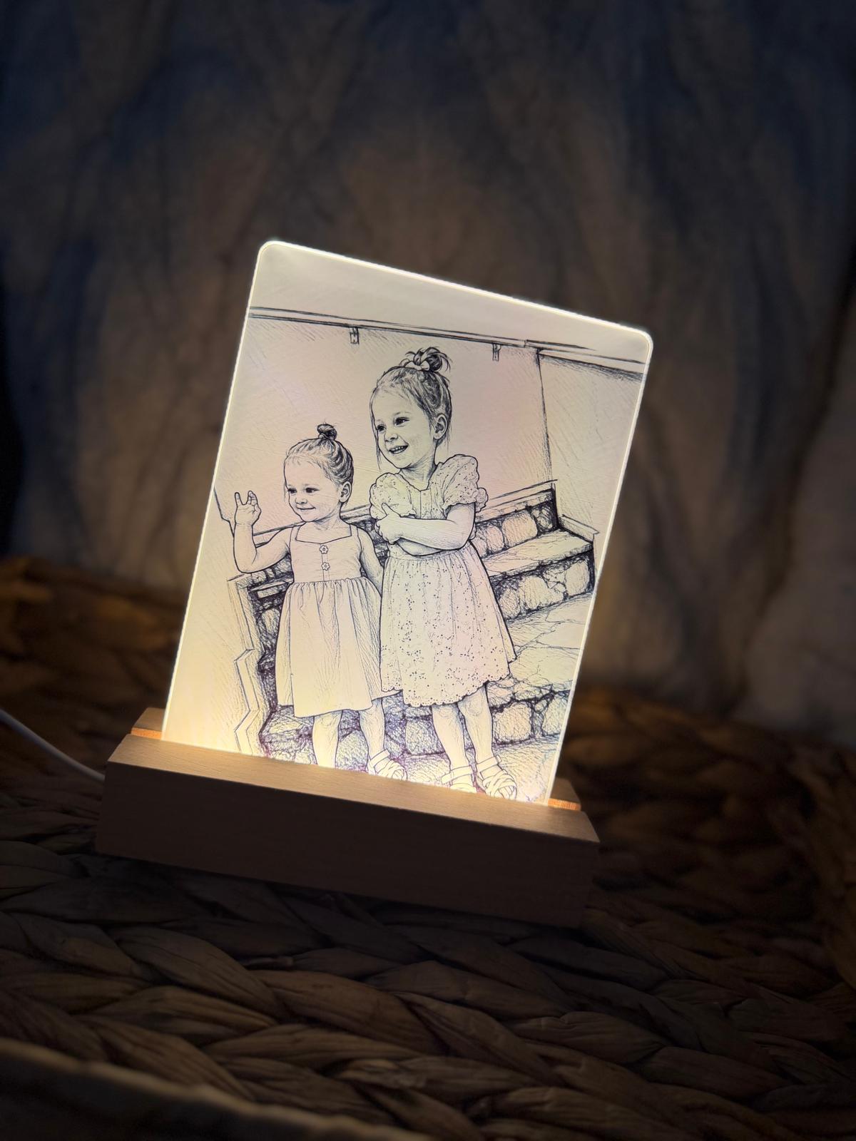 Acrylic photo light up frame