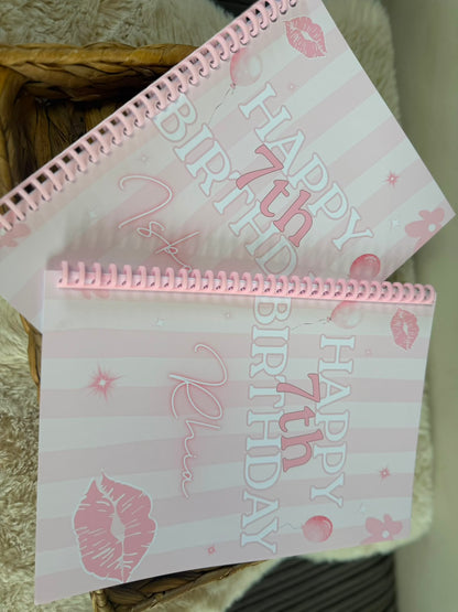PERSONALISED PINK THEME BIRTHDAY COLOURING BOOK