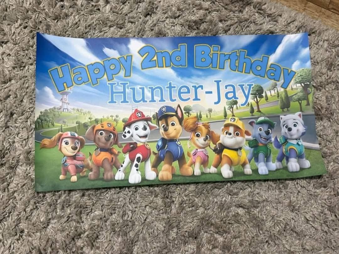 Personalised Pup Birthday Banner