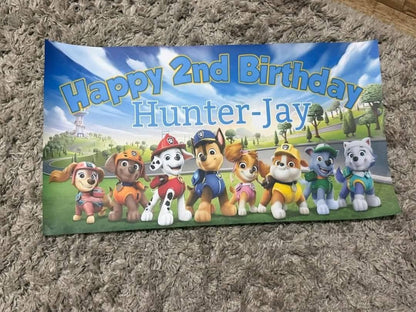 Personalised Pup Birthday Banner