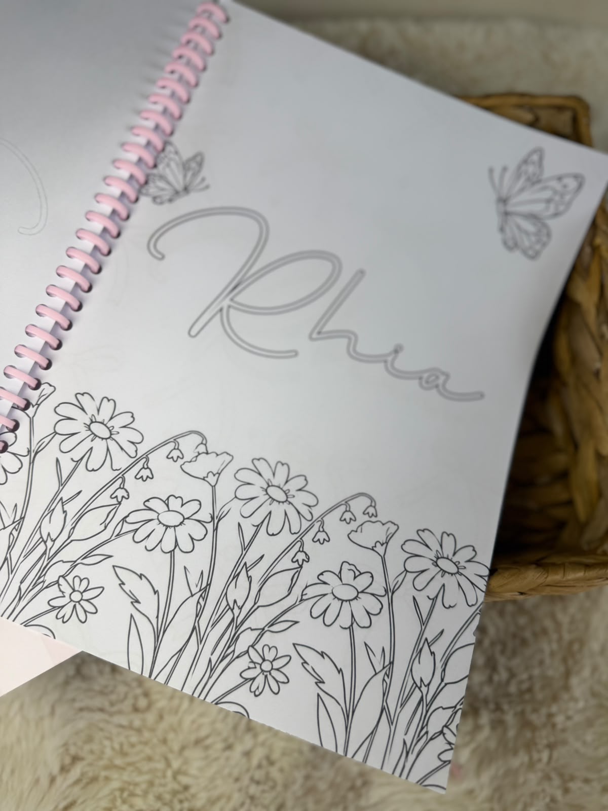 PERSONALISED PINK THEME BIRTHDAY COLOURING BOOK