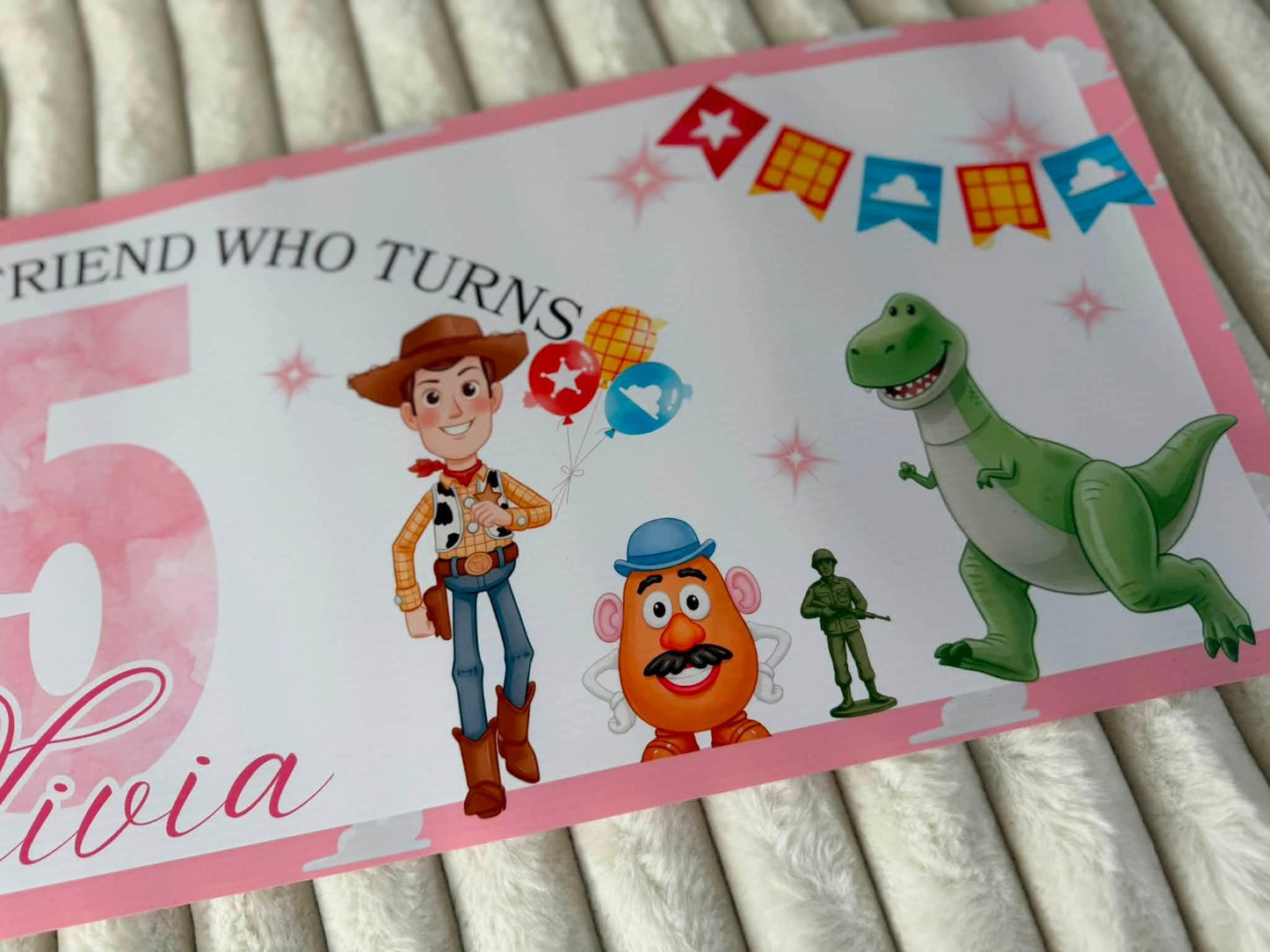 PINK  CLOUD THEME GIRL  STORY PERSONALISED BANNER