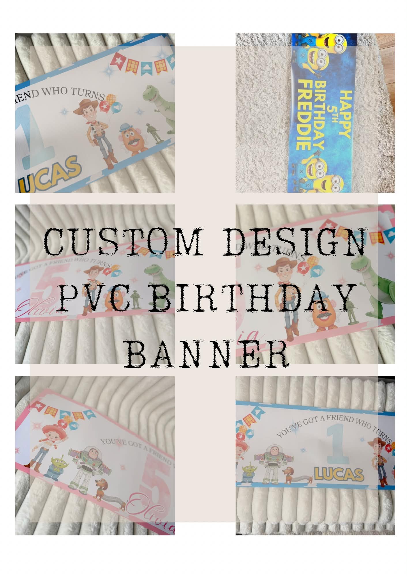 PERSONALISED CUSTOM DEISGN BIRTHDAY PVC BANNER