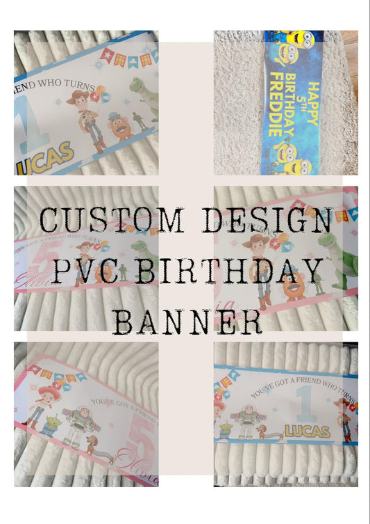 PERSONALISED CUSTOM DEISGN BIRTHDAY PVC BANNER