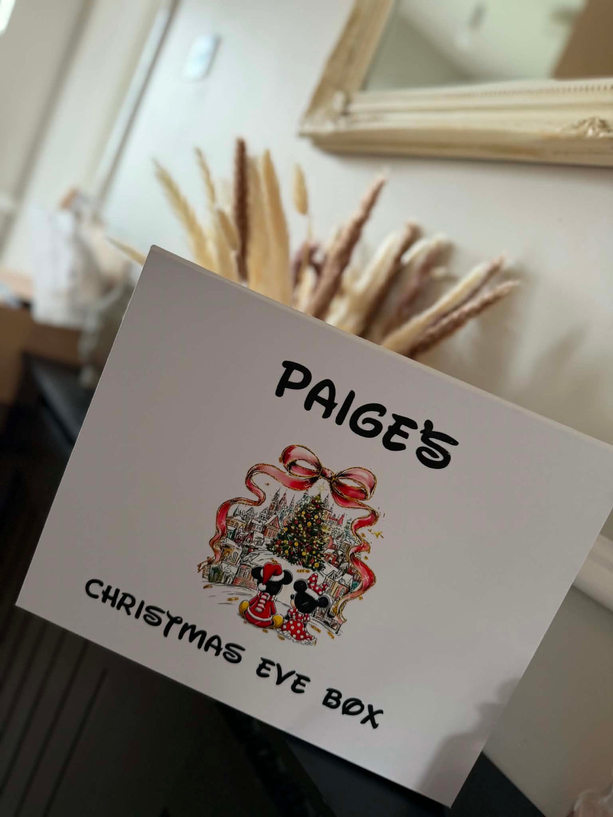 Personalised bow mouse Christmas Eve box