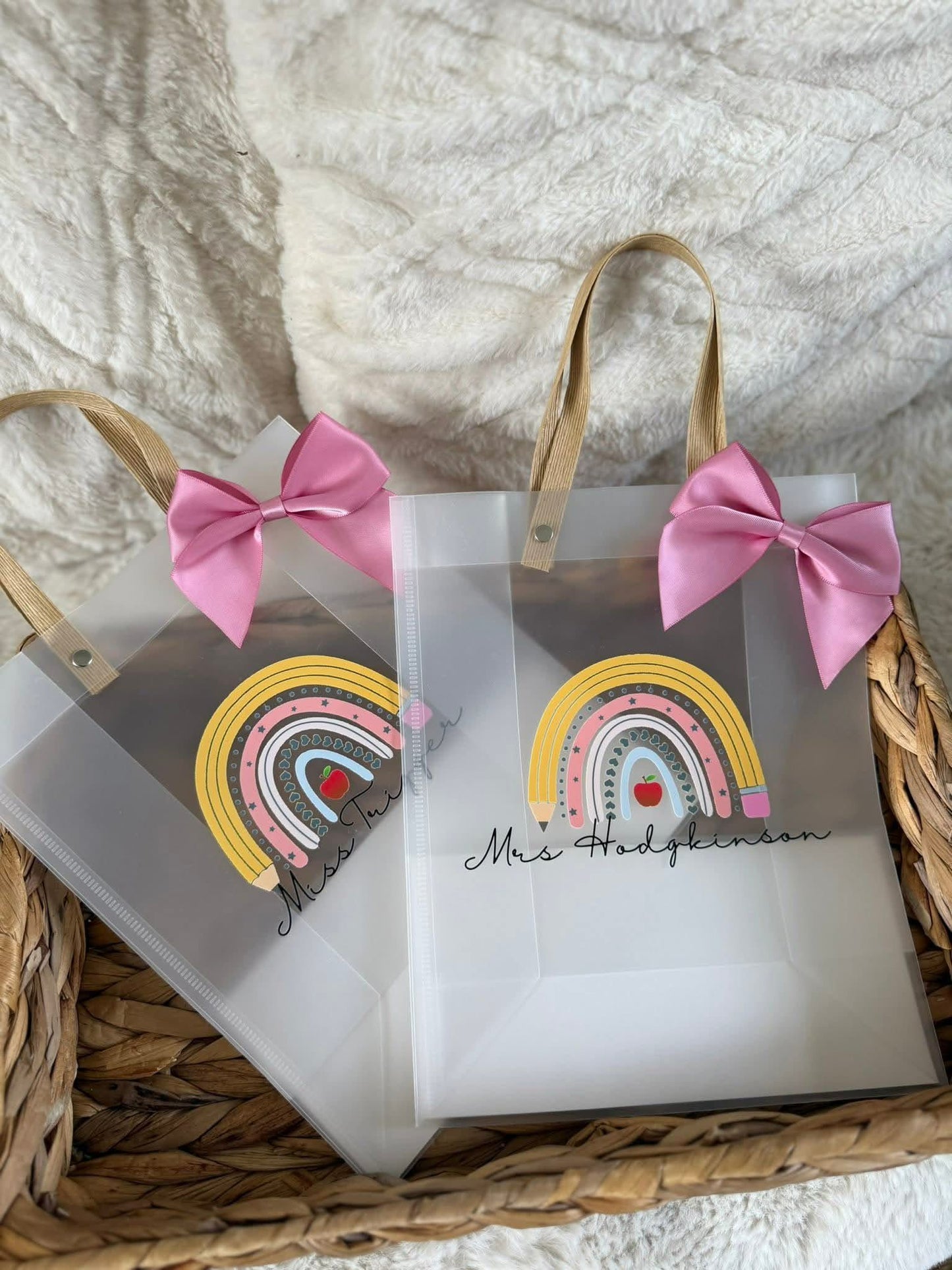 Personalised rainbow frosted bag