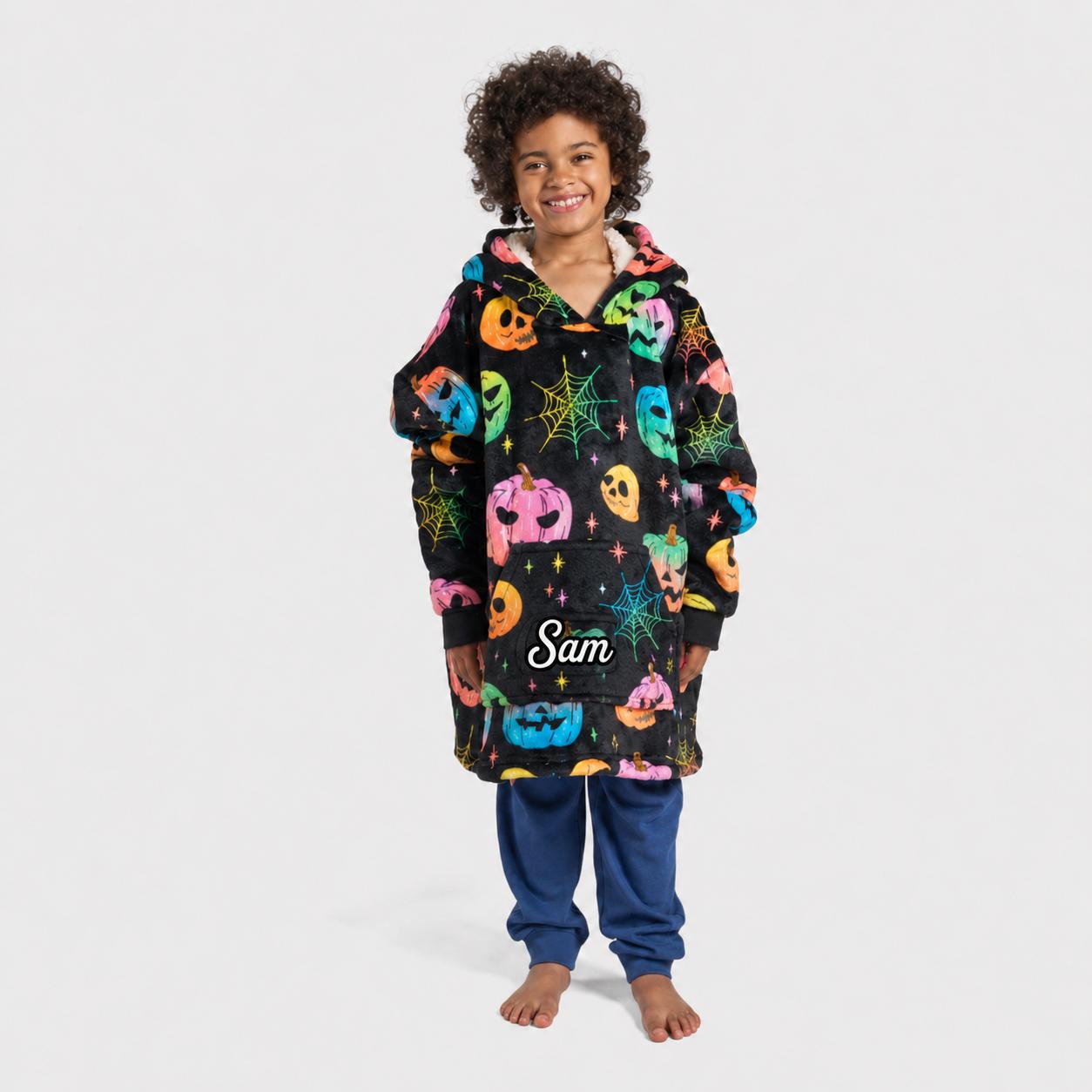 Black personalised hoodie blanket