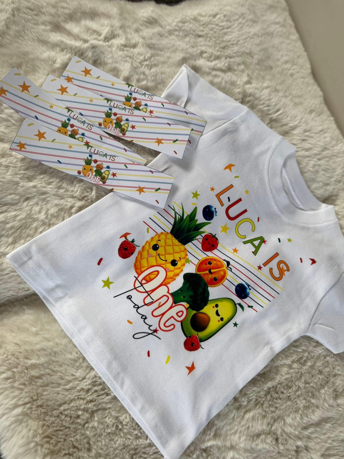 Personalised fruit dancing birthday tshirt