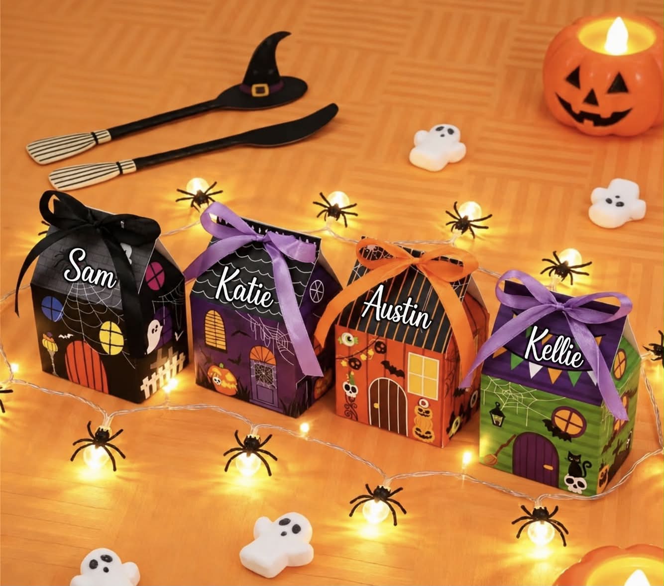 Personalised mini house treat boxes