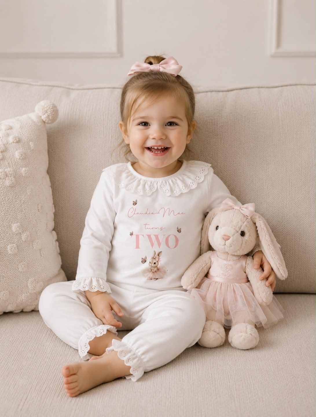 PERSONALISED TUTU BUNNY FRILL PJS