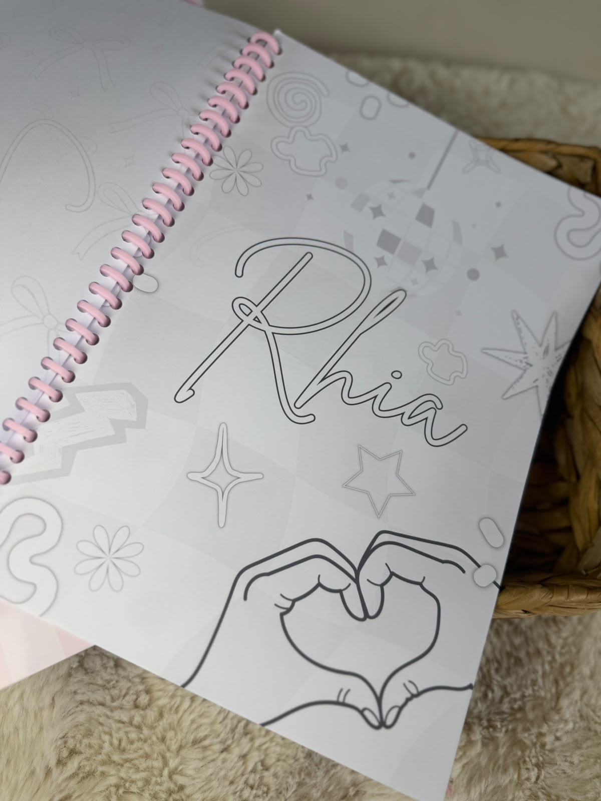 PERSONALISED PINK THEME BIRTHDAY COLOURING BOOK