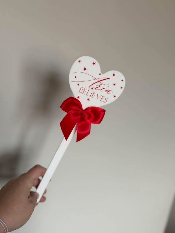 HEART SHAPES ACRYLIC BELIEVES PERSONALSIED WAND