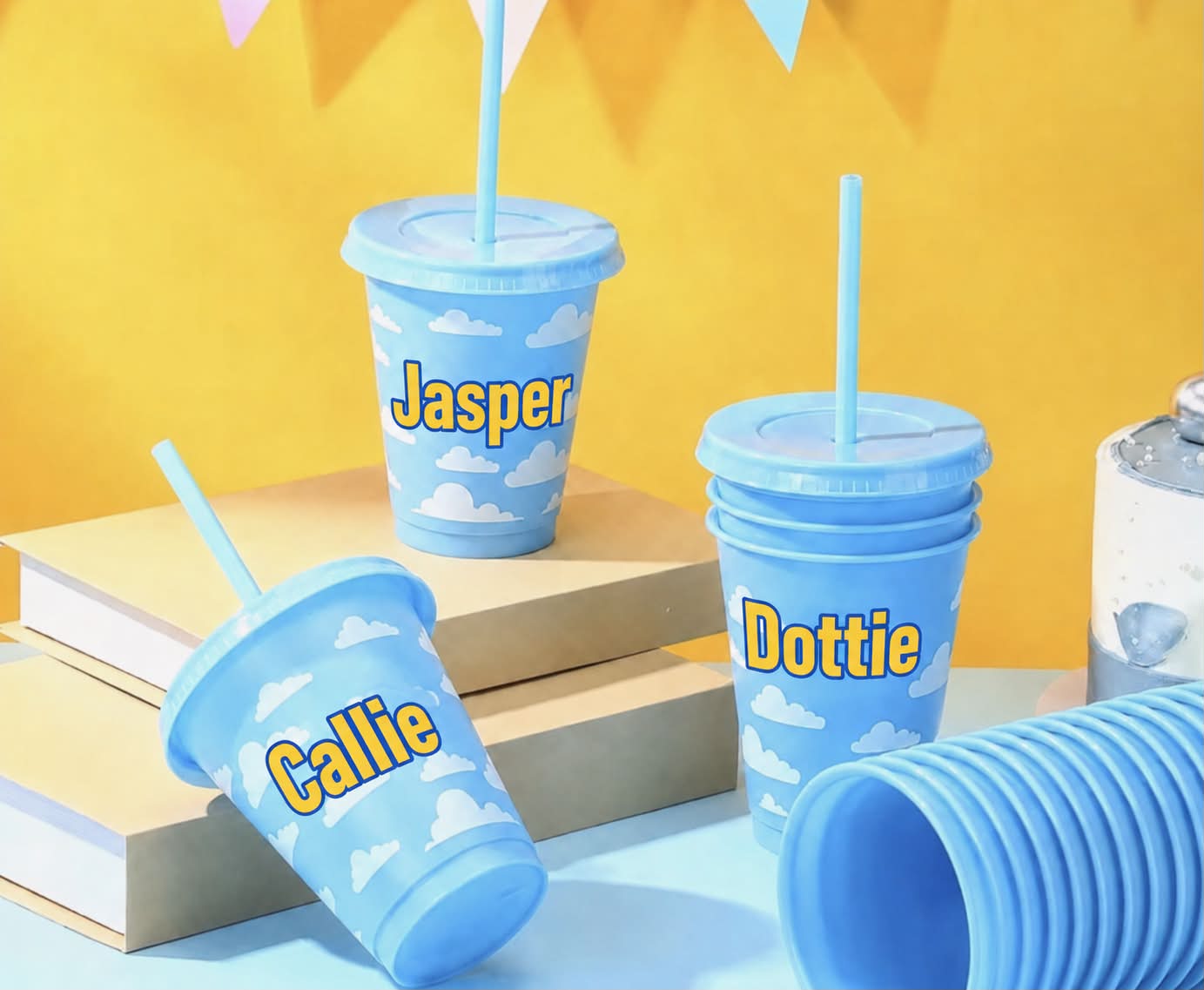 Personalised blue cold cups