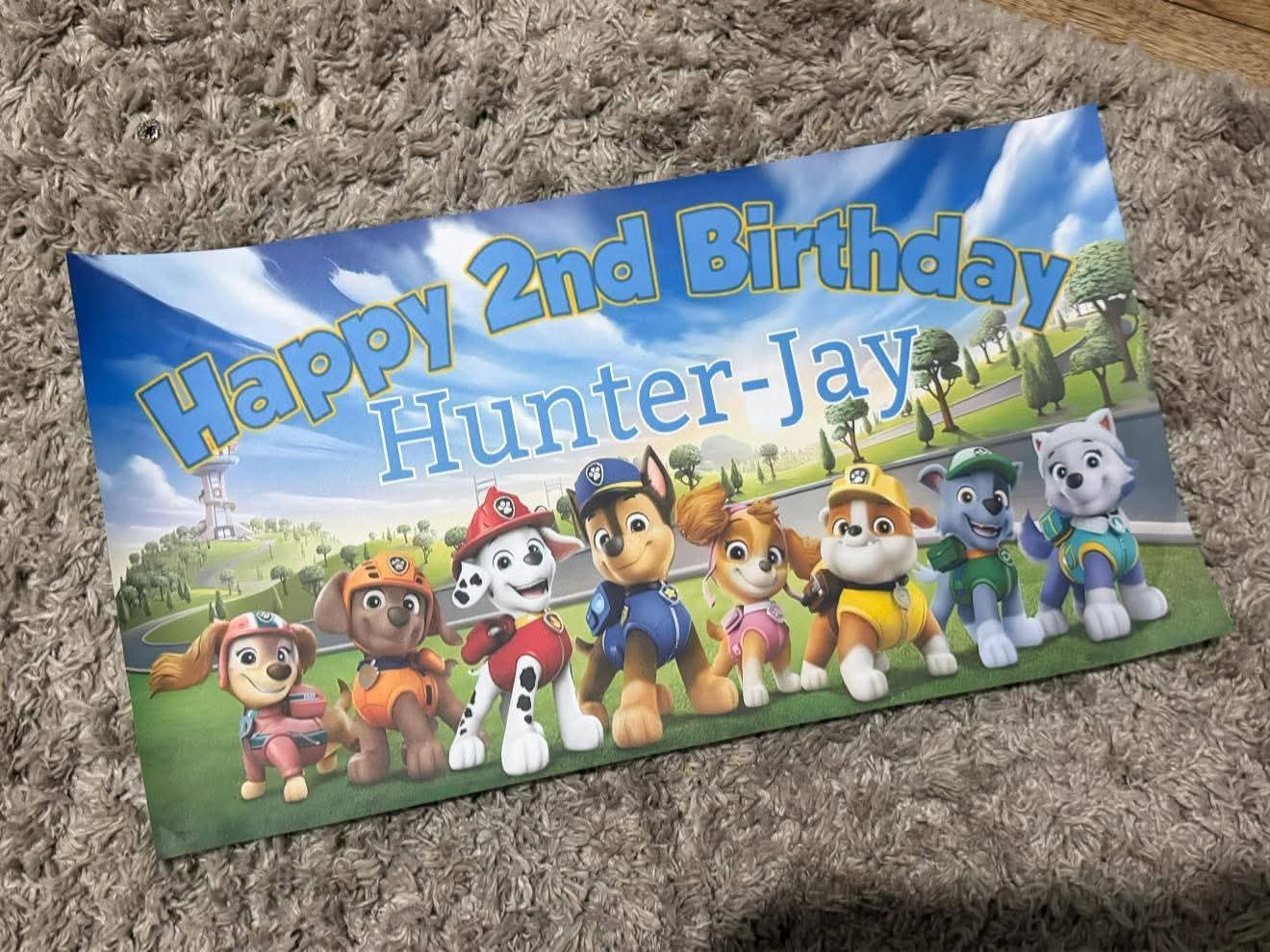 Personalised Pup Birthday Banner