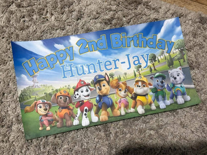 Personalised Pup Birthday Banner