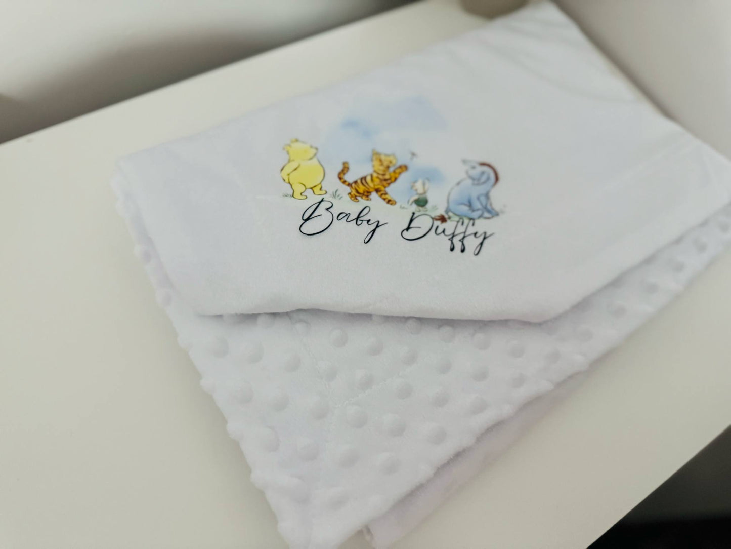 Pooh bear and friends personalised baby blankets
