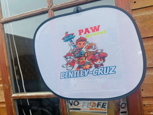 Personalised paw patrol car sun shade
