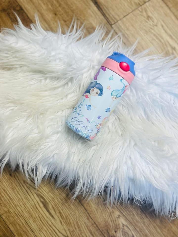 Watercolor mermaid 2 tone personalised bottle