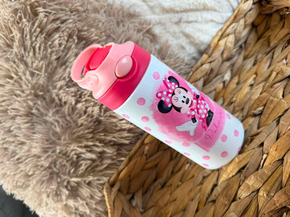 Pink polka dot mouse personalised bottle