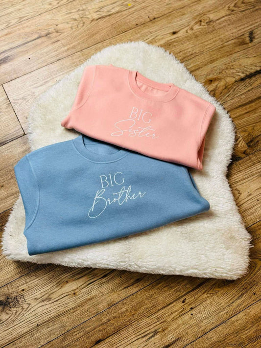 Personalised big brother/big sister sweatshirts