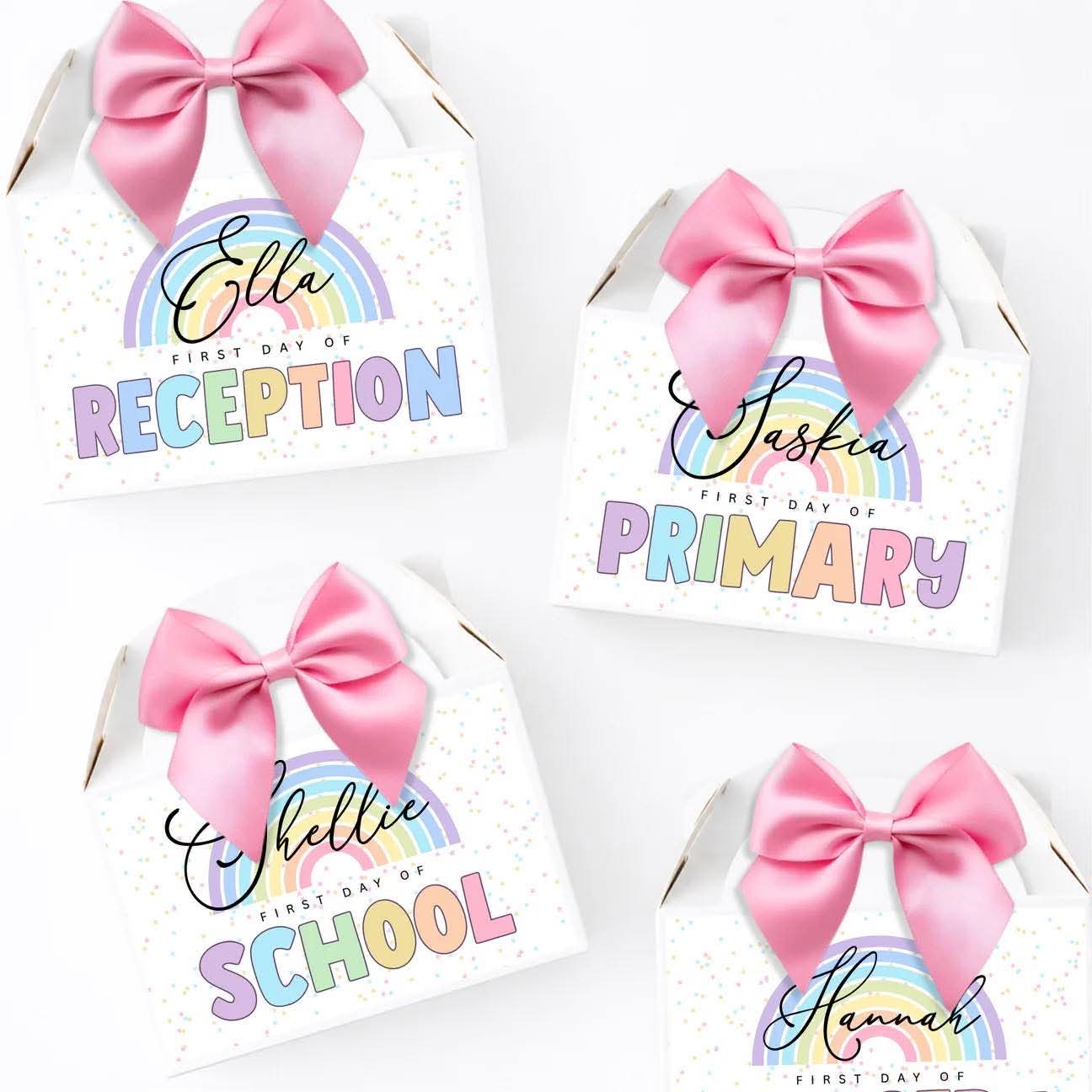 COLOURFUL PASTEL RAINBOW BACK TO SCHOOL TREAT BOX