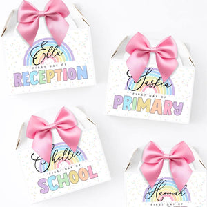 COLOURFUL PASTEL RAINBOW BACK TO SCHOOL TREAT BOX