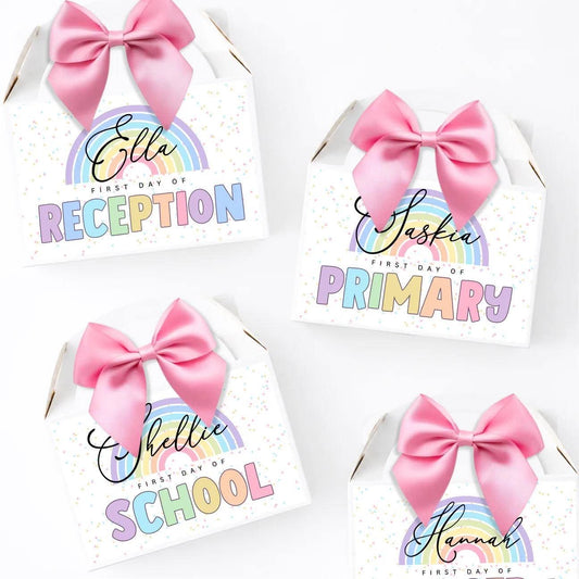 COLOURFUL PASTEL RAINBOW BACK TO SCHOOL TREAT BOX