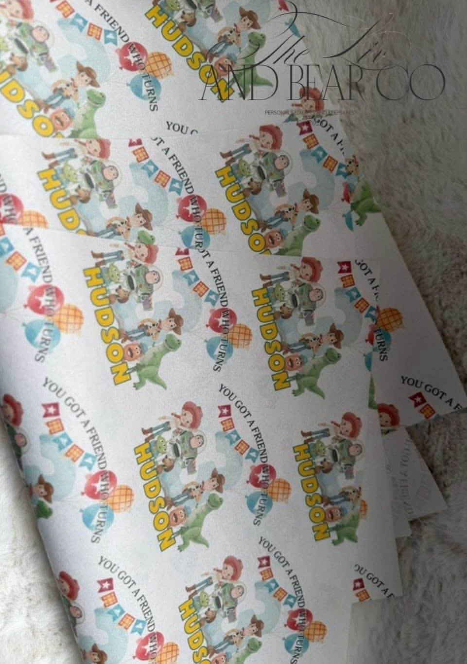 Boy/girl story personalised wrapping paper