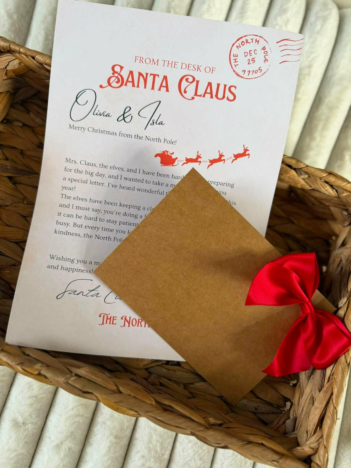 From the desk of Santa Claus personalised nice list letter