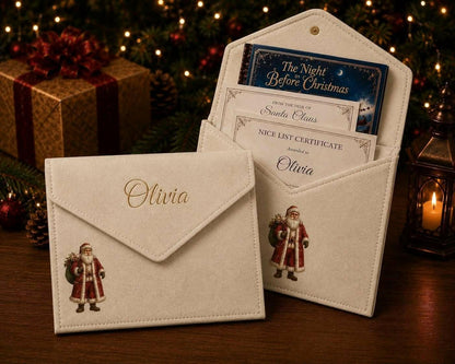 Personalised Christmas certificate/book folder envelope