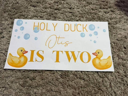 Personalised Duck Birthday Banner