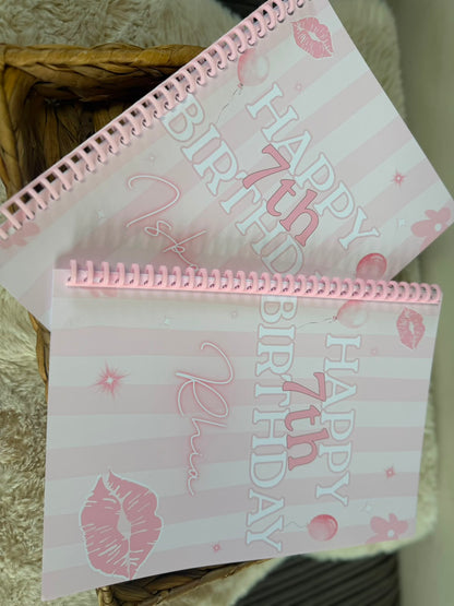 PERSONALISED PINK THEME BIRTHDAY COLOURING BOOK