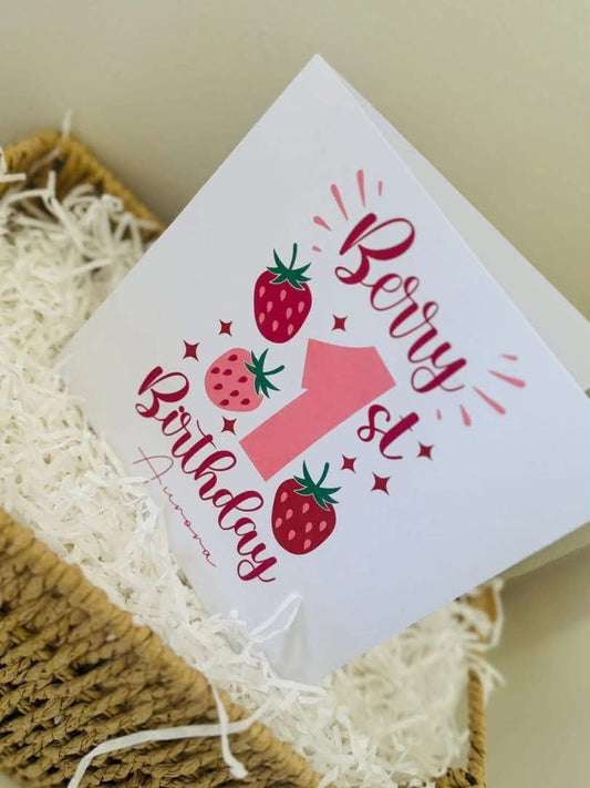 Berry 1st birthday card