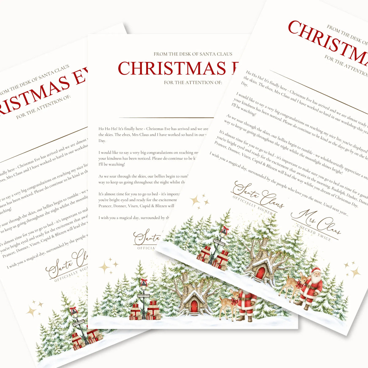 FROM THE DESK OF SANTA CHRISTMAS EVE LETTER