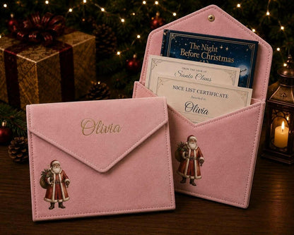 Personalised Christmas certificate/book folder envelope