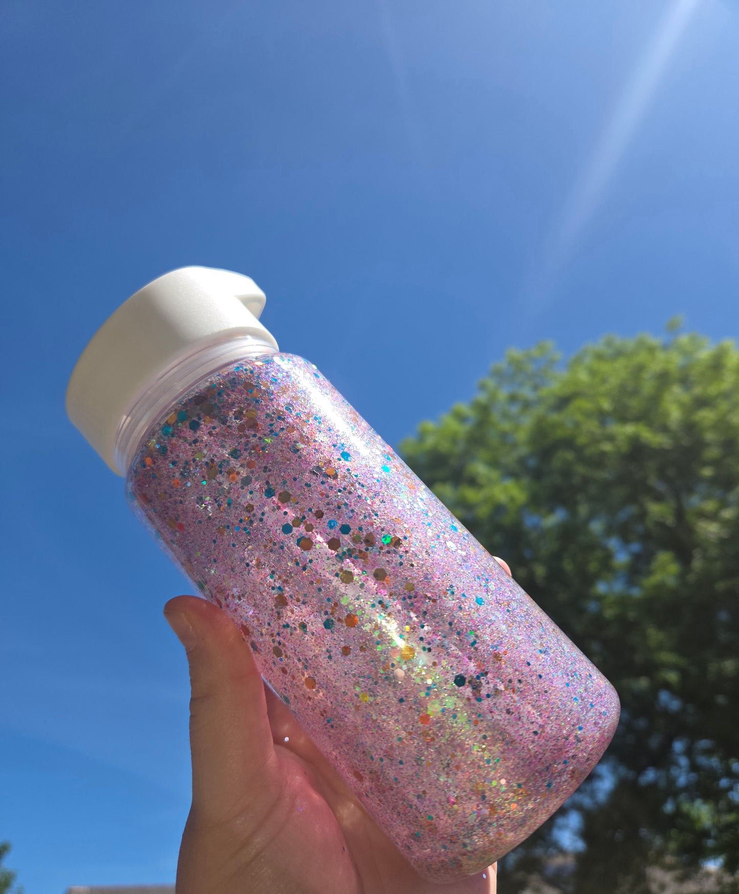 Glitter kids water bottle