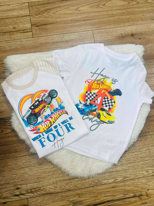 These hot wheels themed birthday pjs