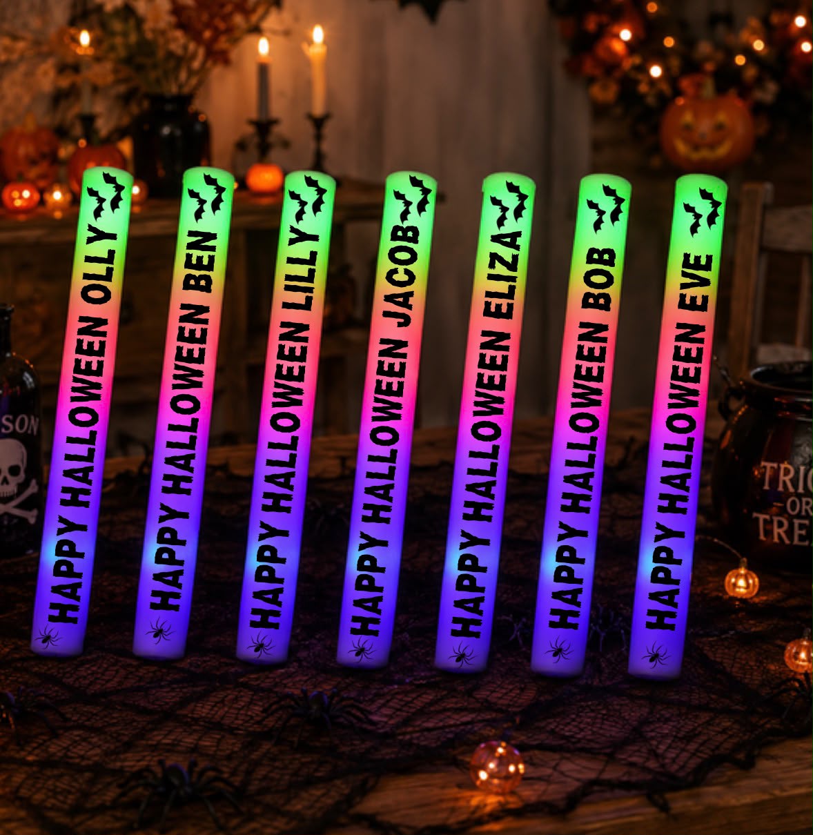 Happy Halloween personalised foam glow sticks
