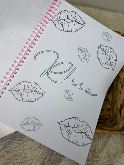 PERSONALISED PINK THEME BIRTHDAY COLOURING BOOK