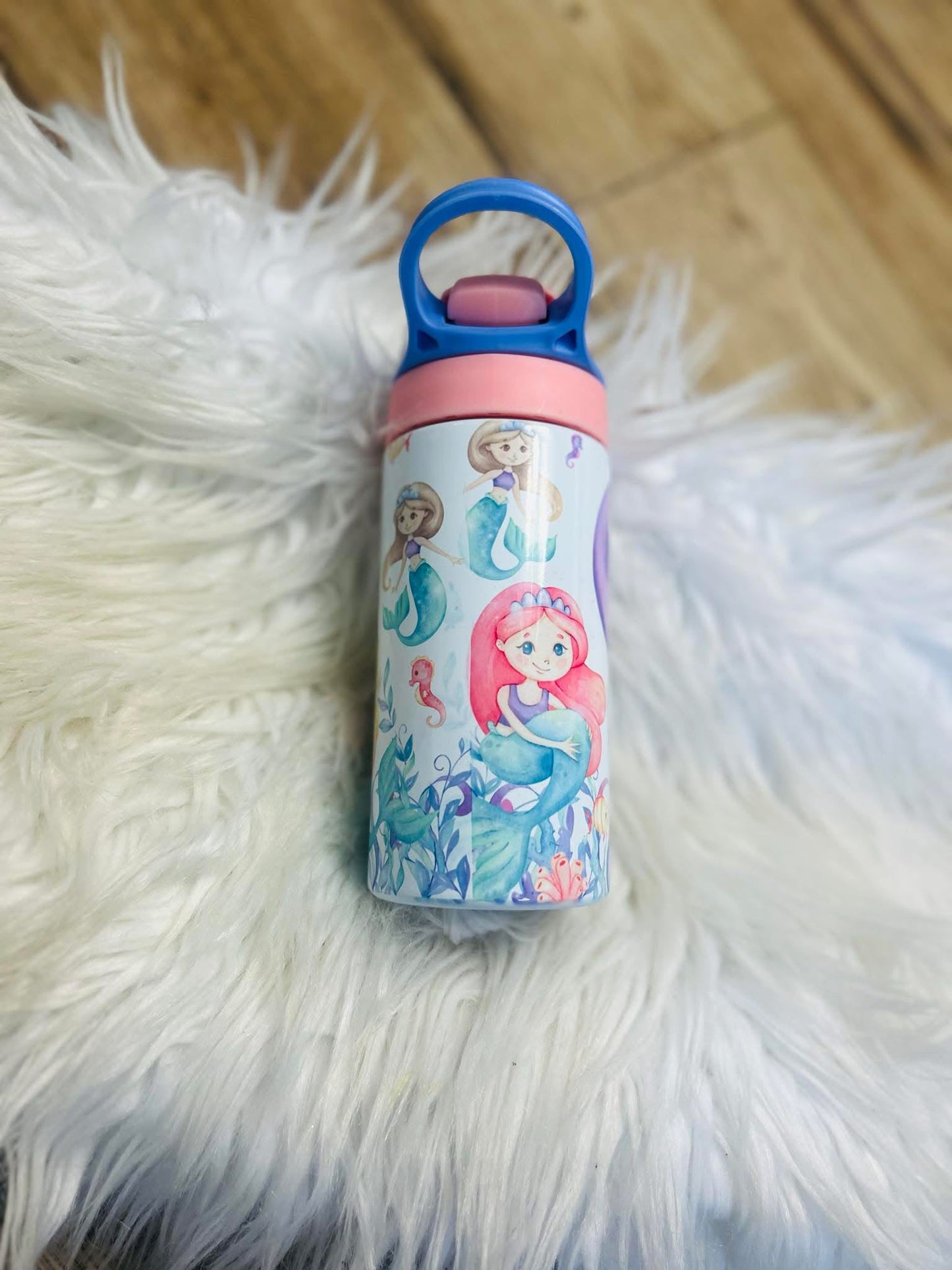 Watercolor mermaid 2 tone personalised bottle