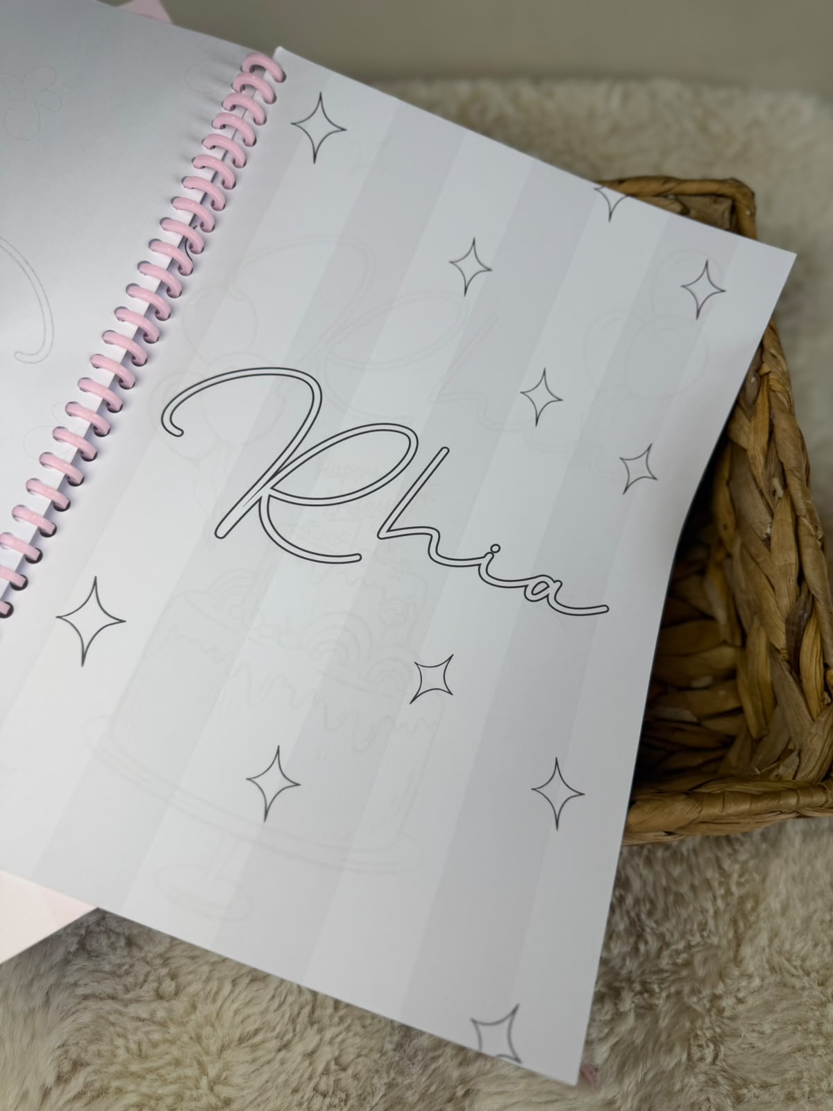 PERSONALISED PINK THEME BIRTHDAY COLOURING BOOK