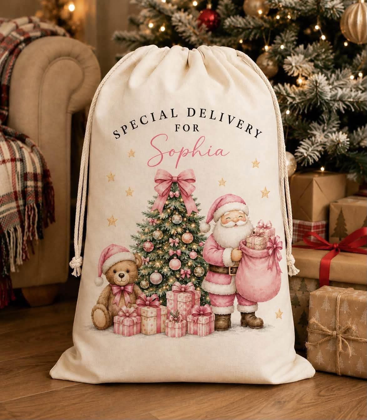 SPECIAL DELIVERY FOR PINK THEME CHRISTMAS SACK